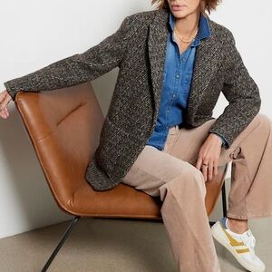 Ba&Sh Leto‎ Marron Lady Coat Blazer Jacket Academia Old Money Virgin Wool 1 US 6